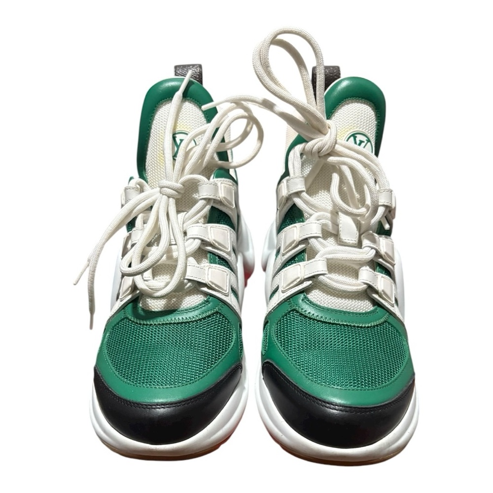 Louis Vuitton Green and White Sneakers - Picture 2 of 5